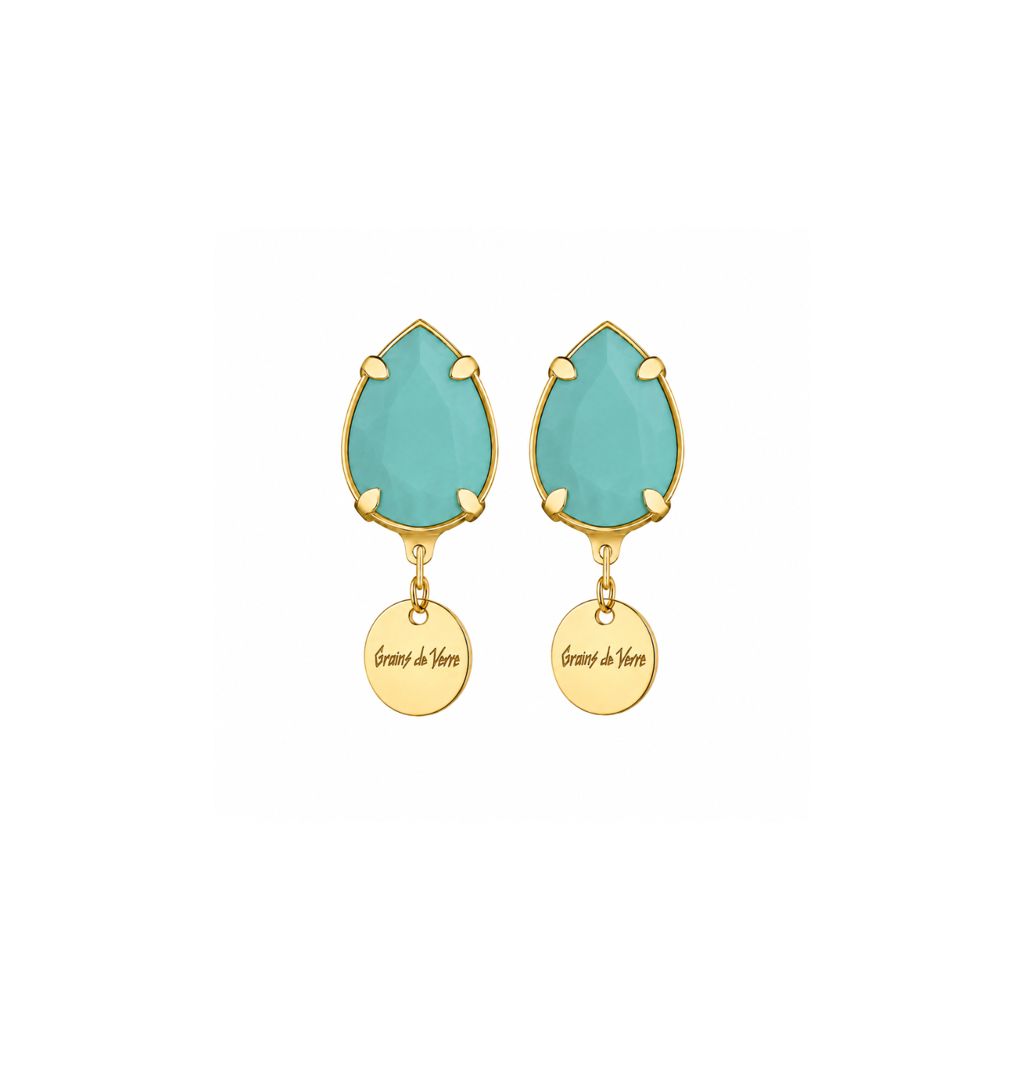 “RADIANCE” CLIP EARRINGS AZURE BLUE GOLDEN - фото 1