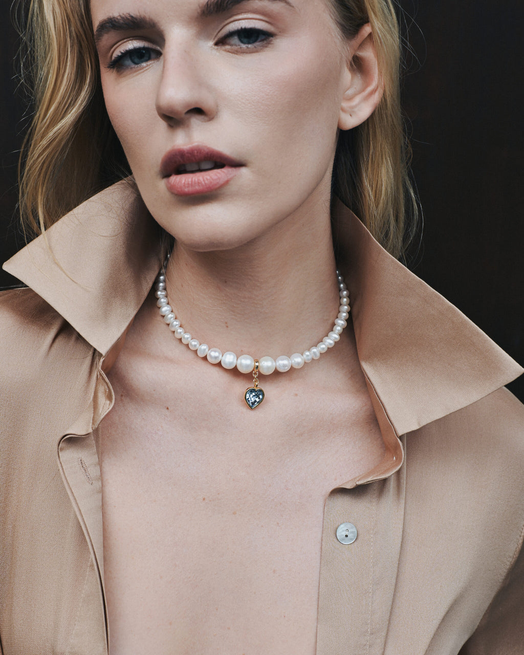 PEARLS CHOKER WITH HEART - фото 26