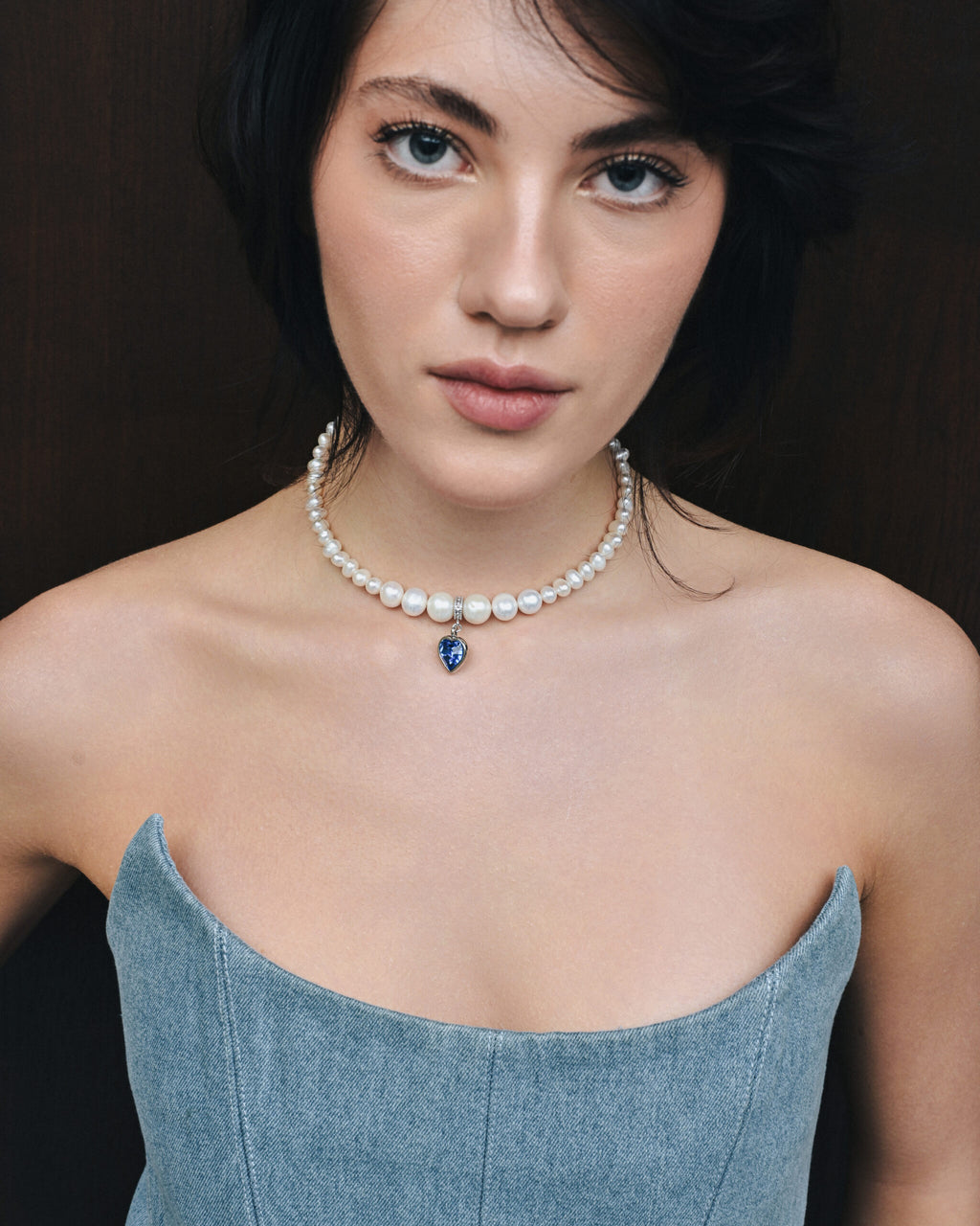 PEARLS CHOKER WITH HEART - фото 30