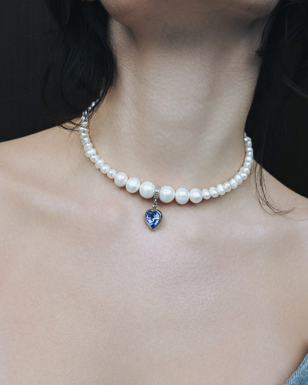 PEARLS CHOKER WITH HEART - фото 32