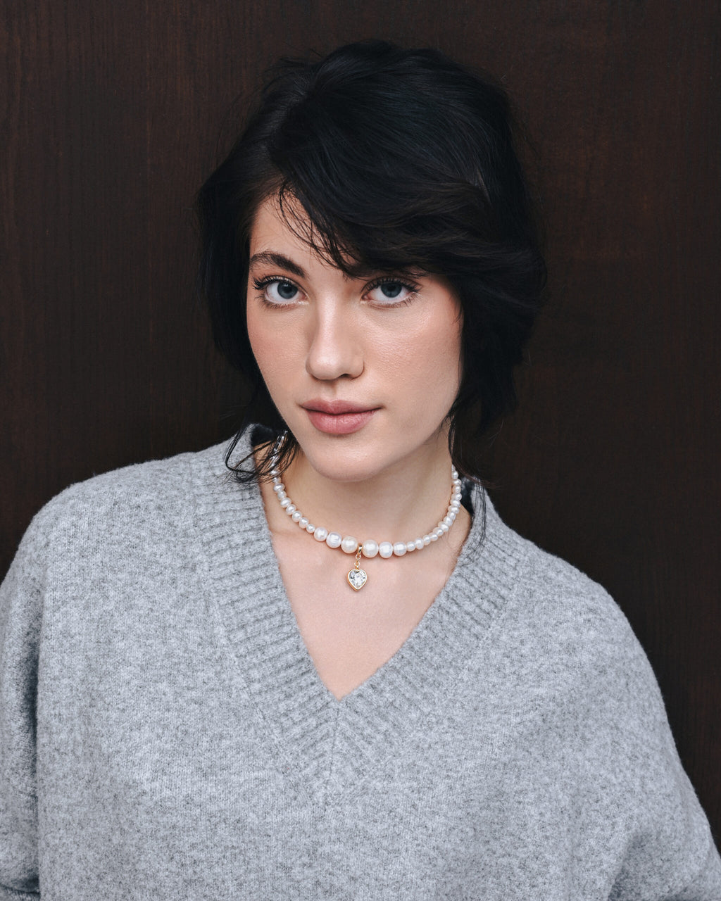 PEARLS CHOKER WITH HEART - фото 40