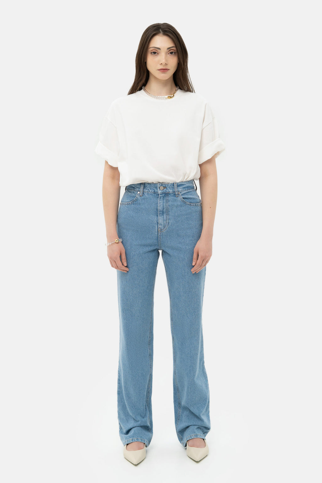 Light Blue Straight Jeans - фото 1