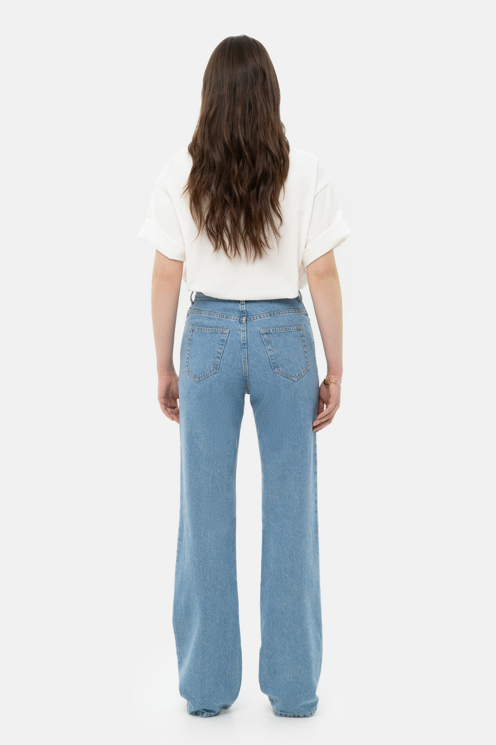 Light Blue Straight Jeans - фото 2