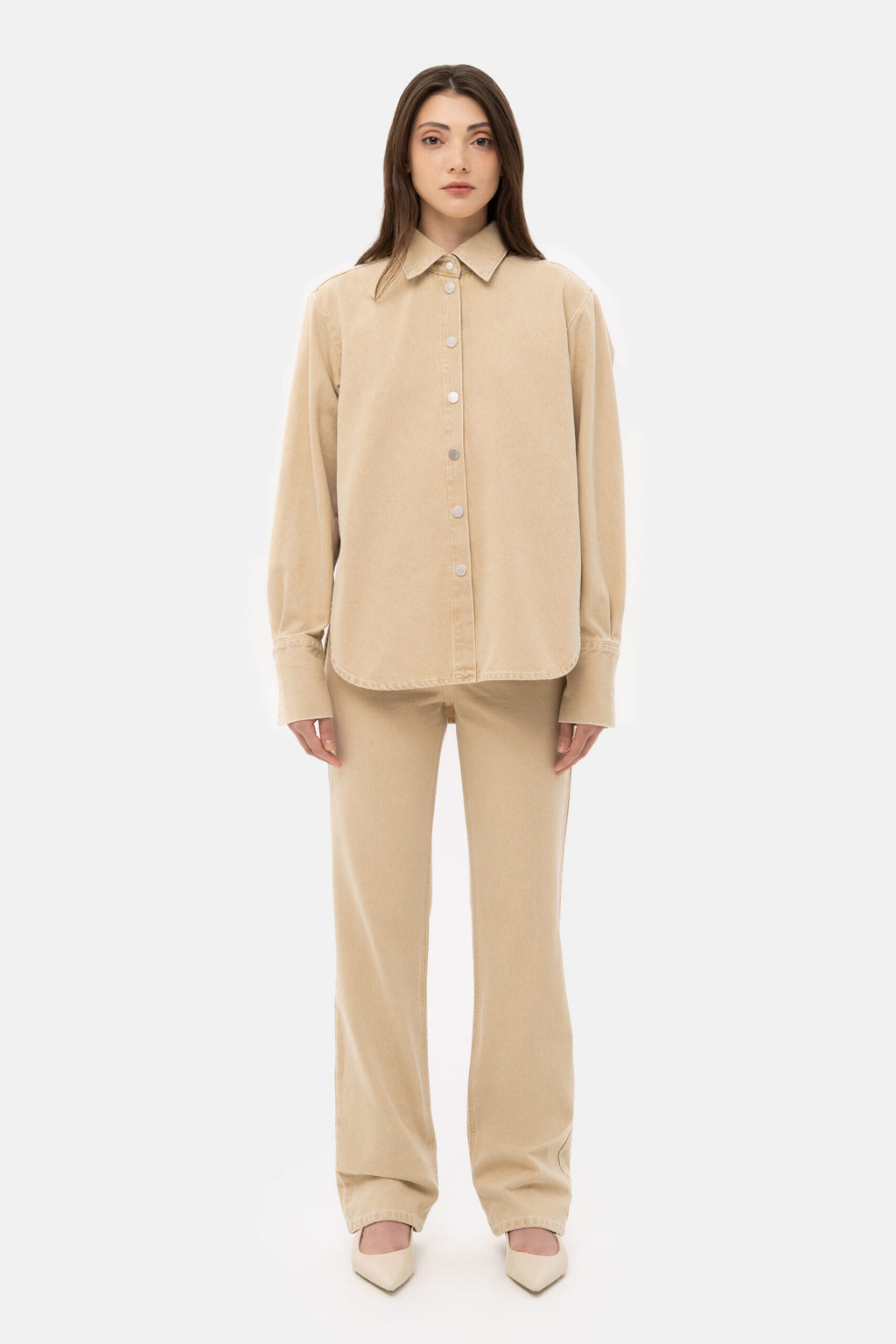 Beige Denim Shirt - фото 1