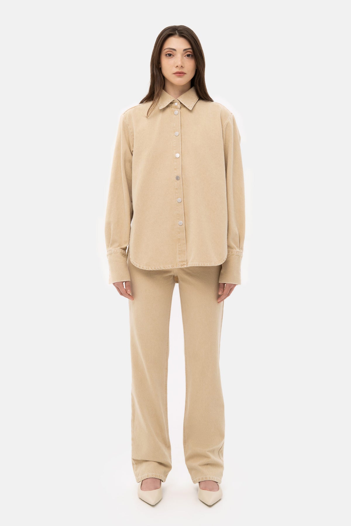 Beige Denim Shirt - фото 1