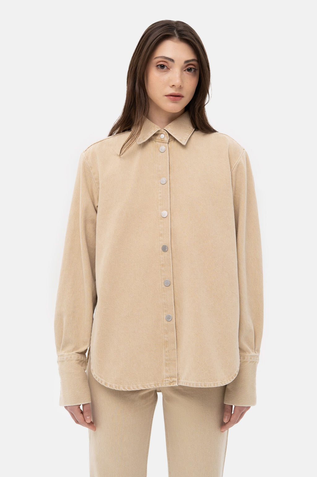 Beige Denim Shirt - фото 2
