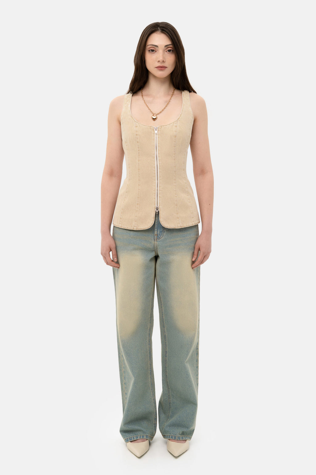 Slim Denim Vest - фото 1