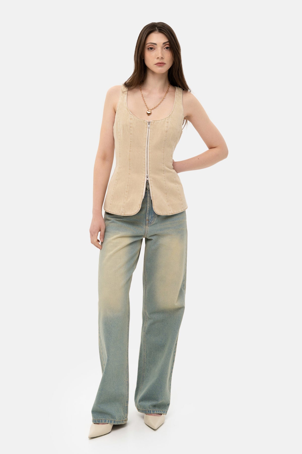 Slim Denim Vest - фото 4