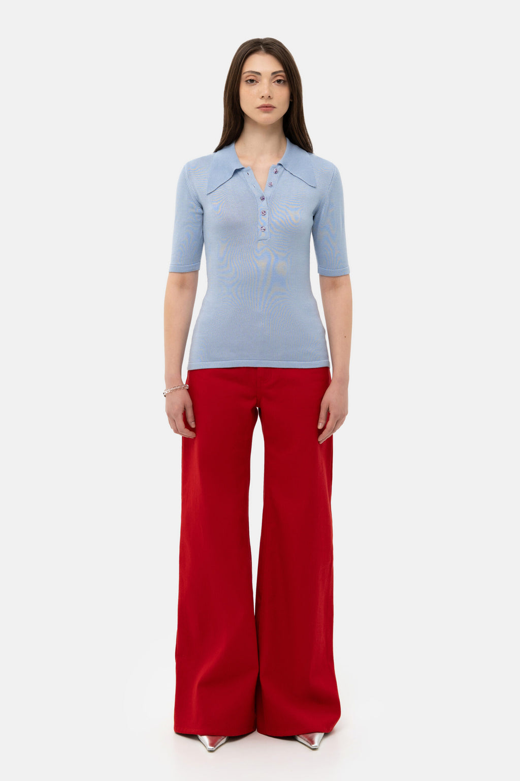Light Blue Knit Polo - фото 1