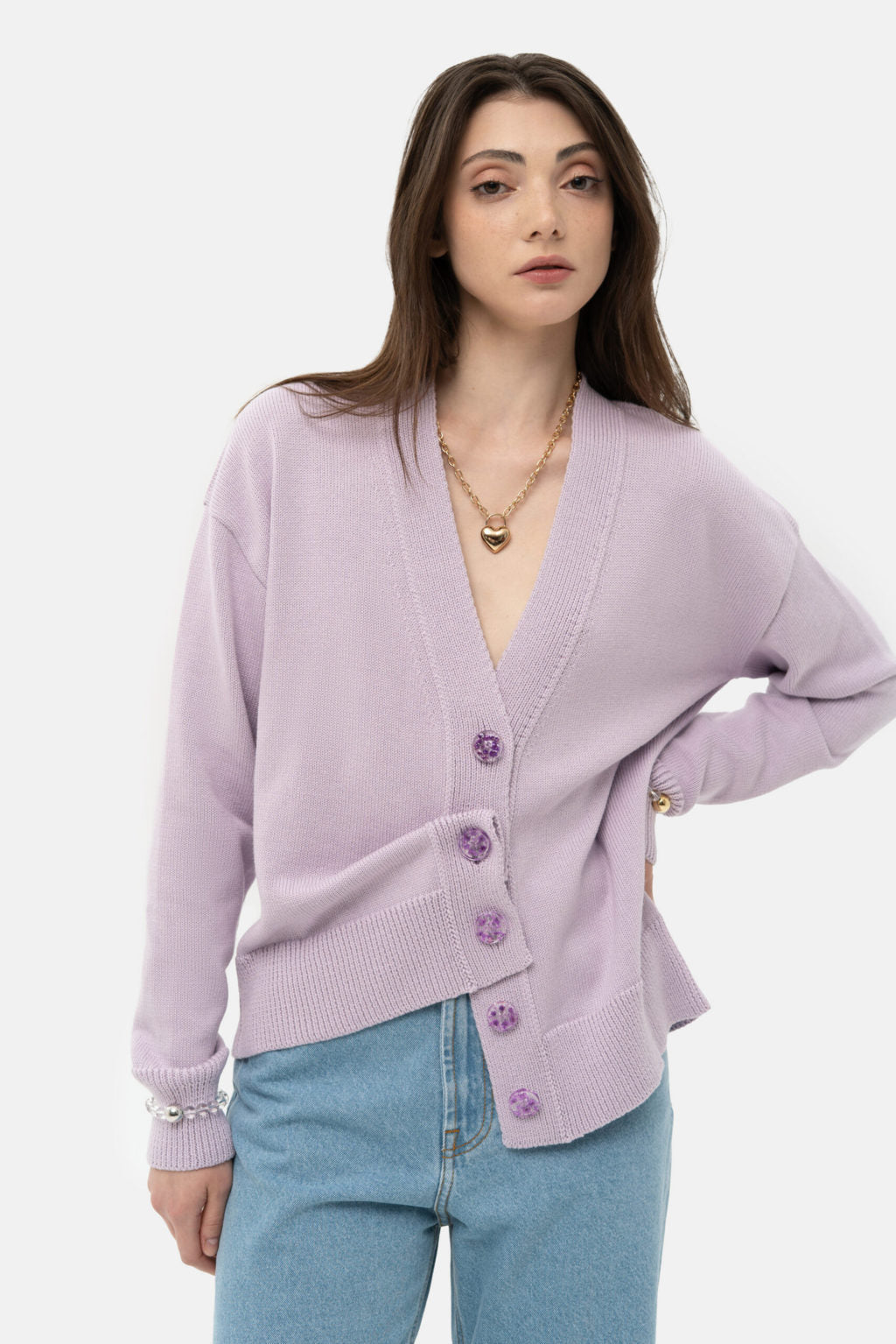 Lilac Knit Cardigan - фото 6