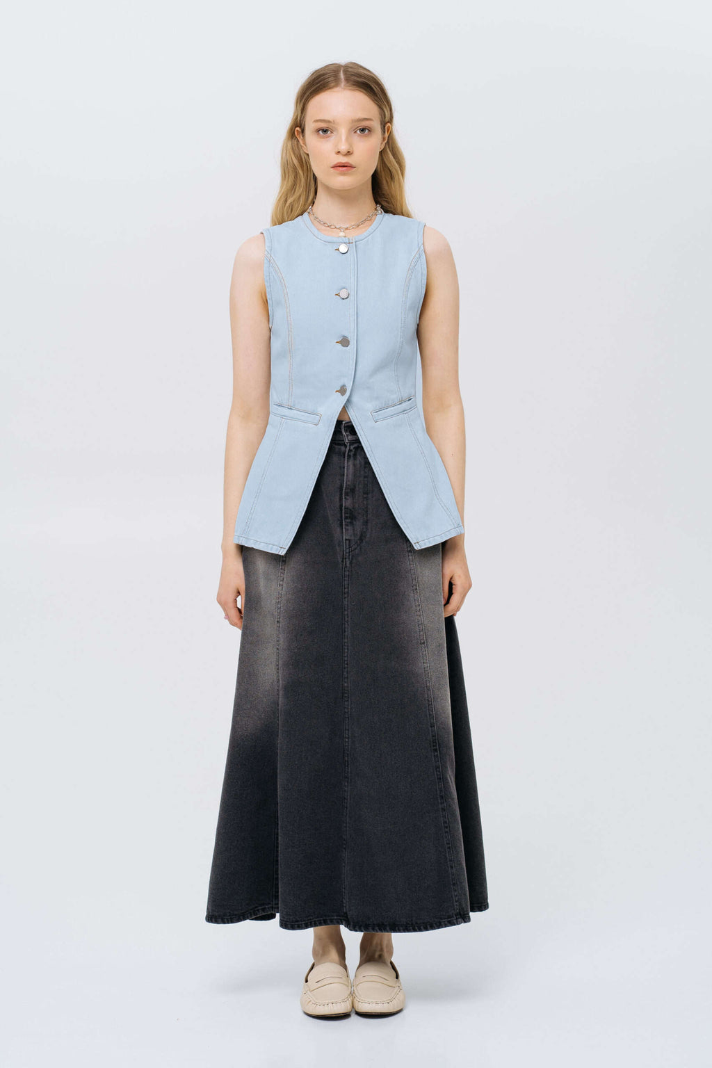 Light Blue Denim Vest - фото 1