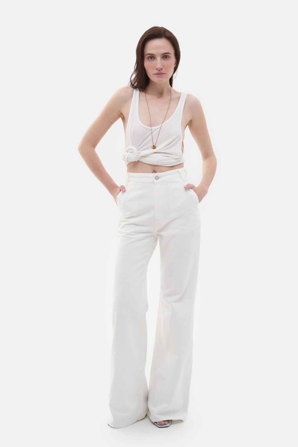 White Flared Jeans - фото 1