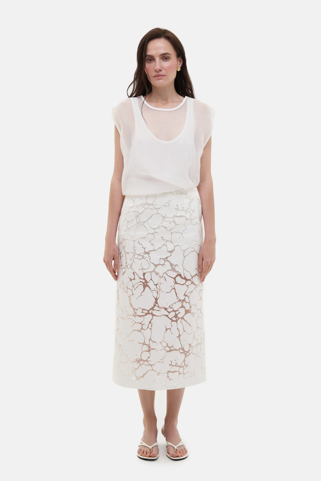 Denim Organza Skirt - фото 1