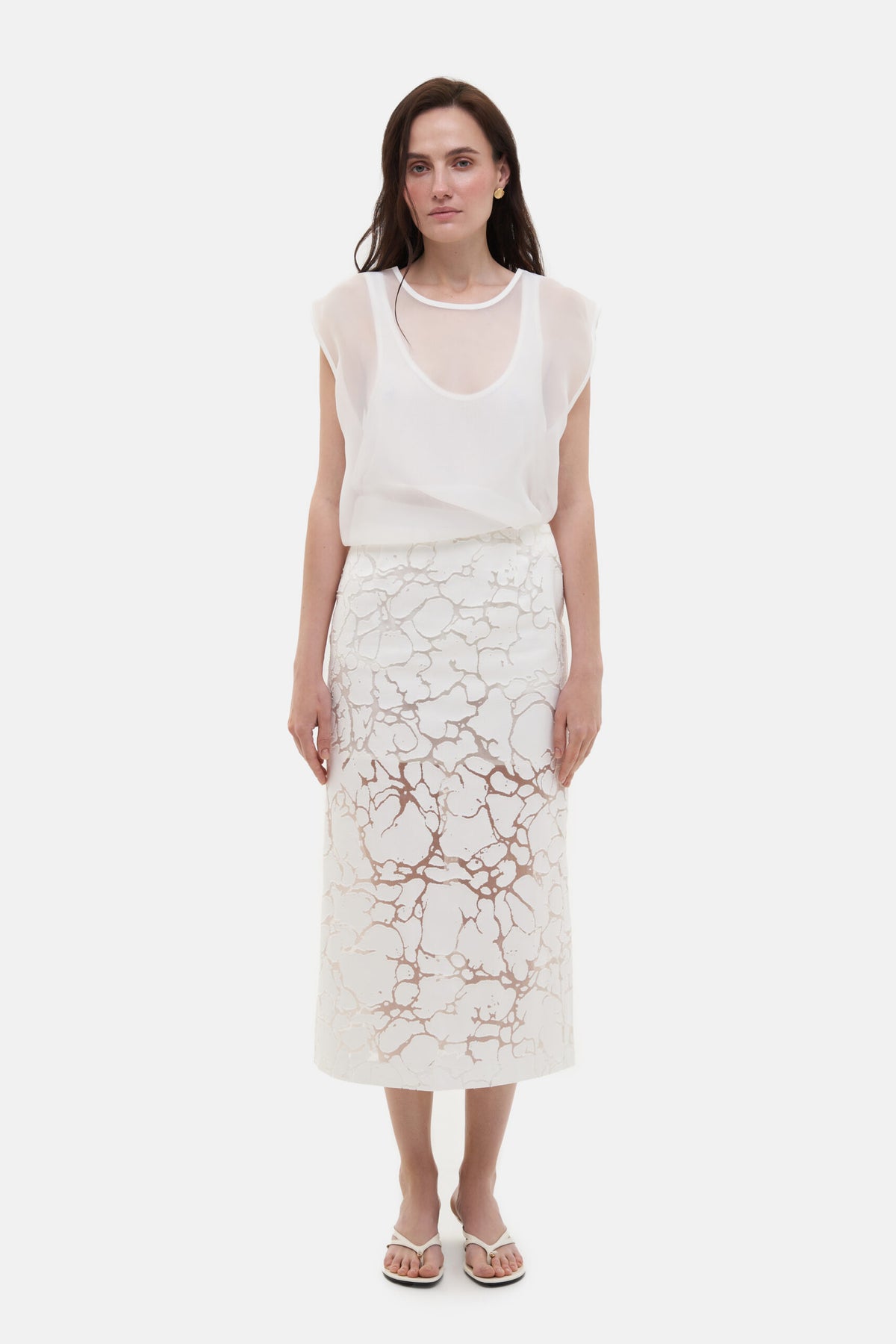 Denim Organza Skirt - фото 1