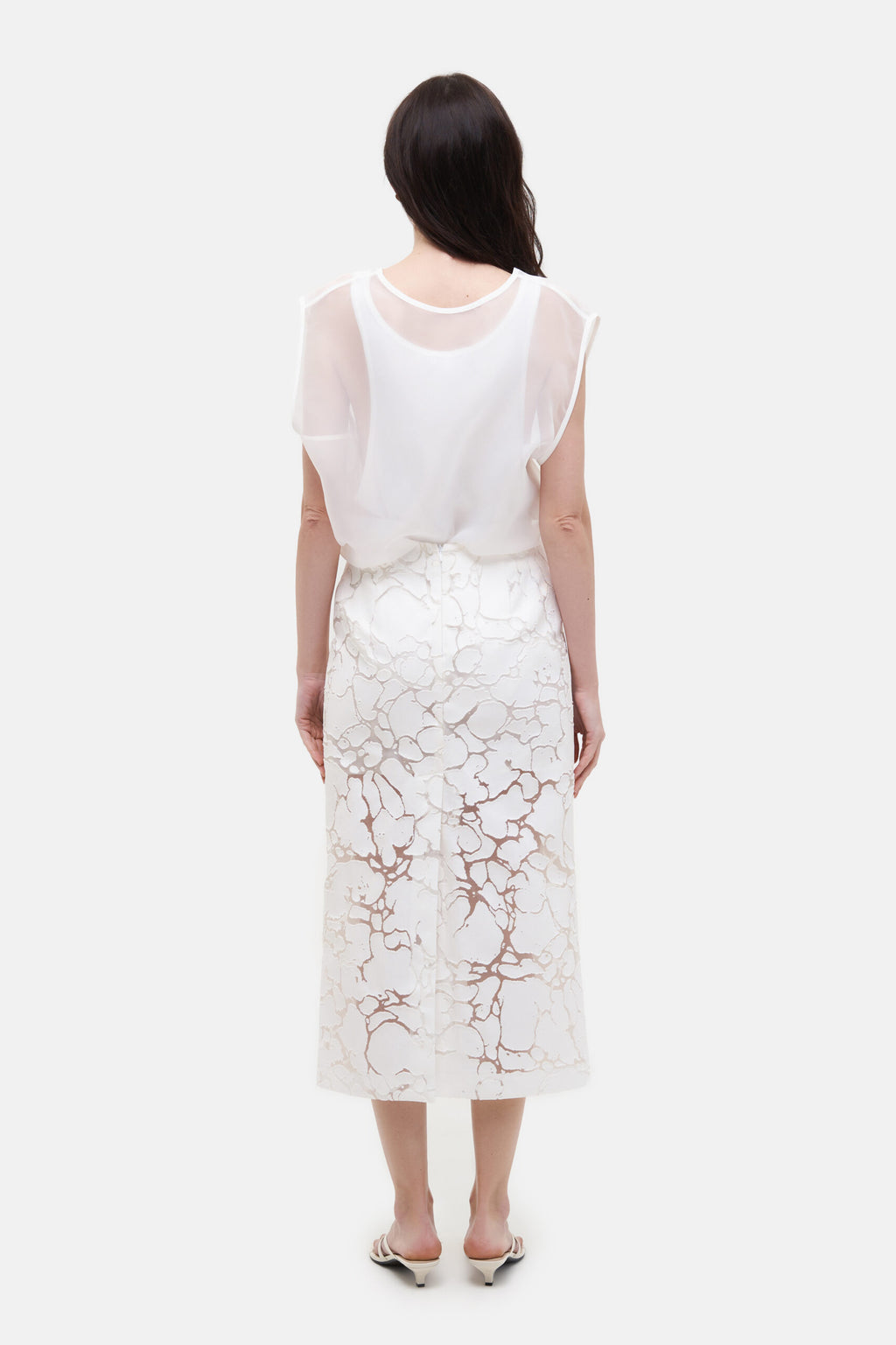 Denim Organza Skirt - фото 2