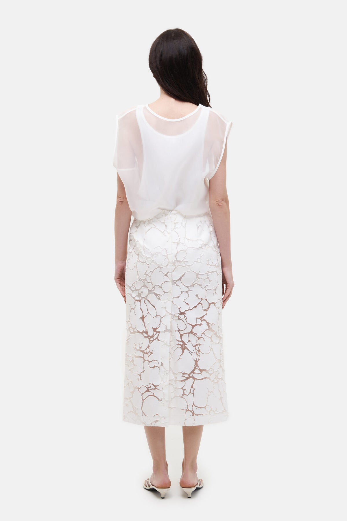 Denim Organza Skirt - фото 2