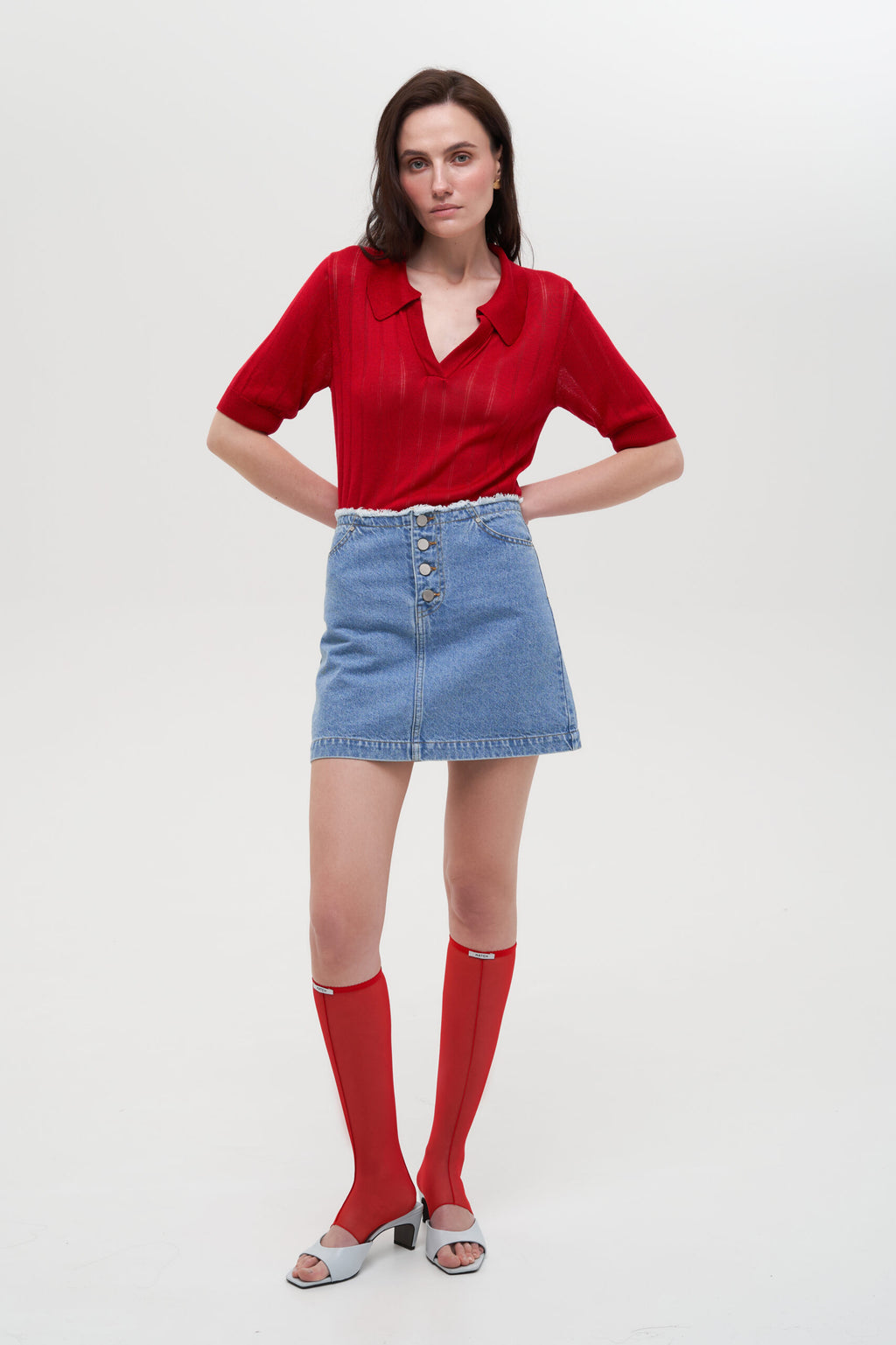 Beltless Mini Skirt - фото 4