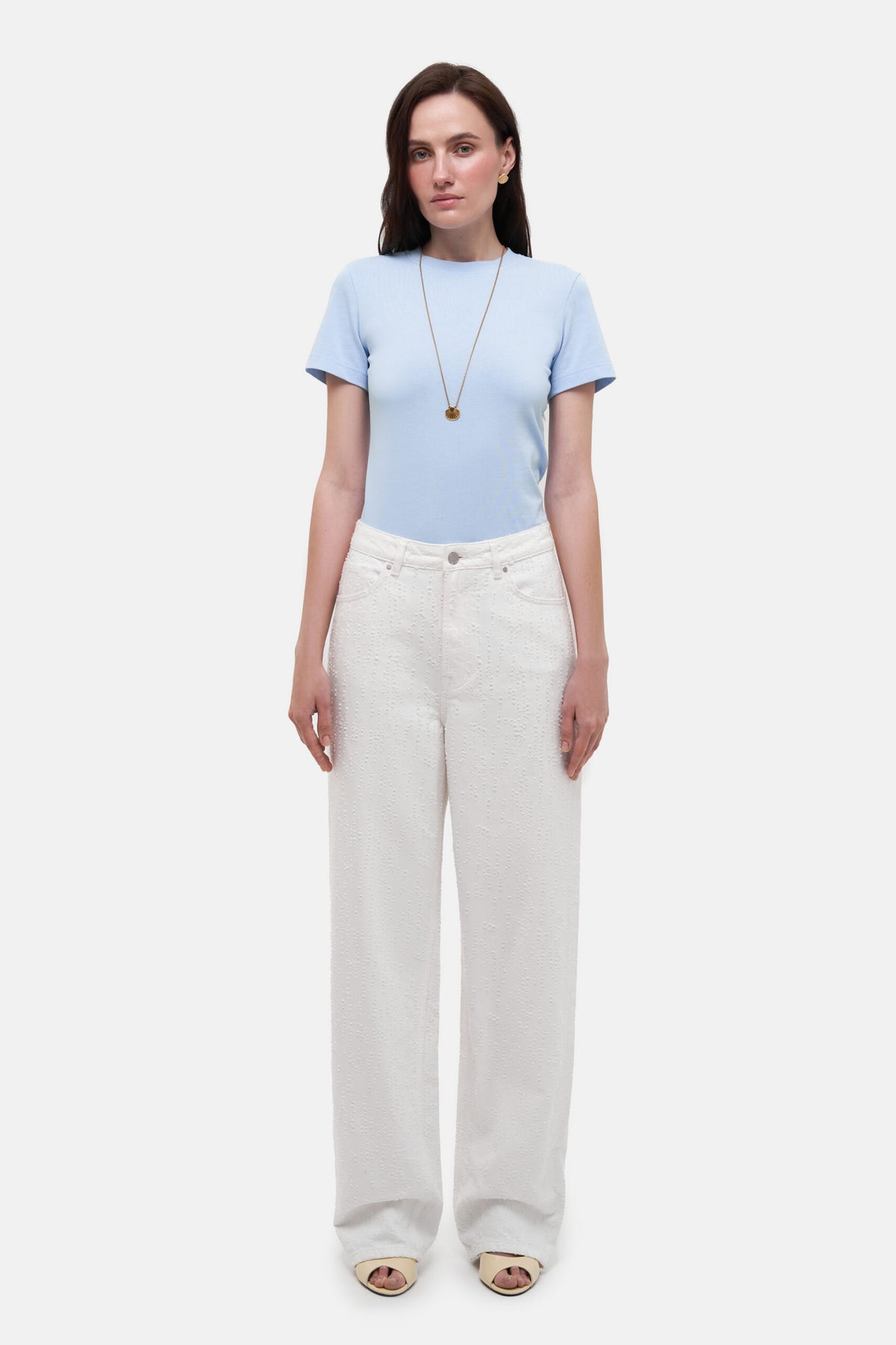 Perforated White Jeans - фото 1