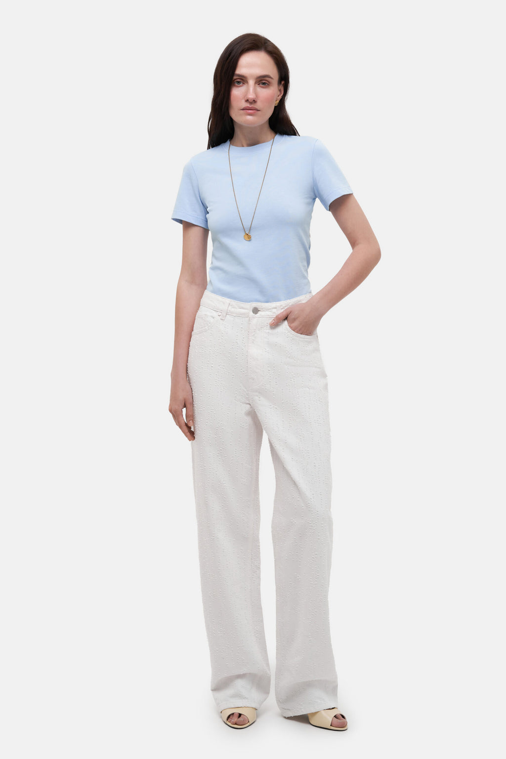 Perforated White Jeans - фото 4
