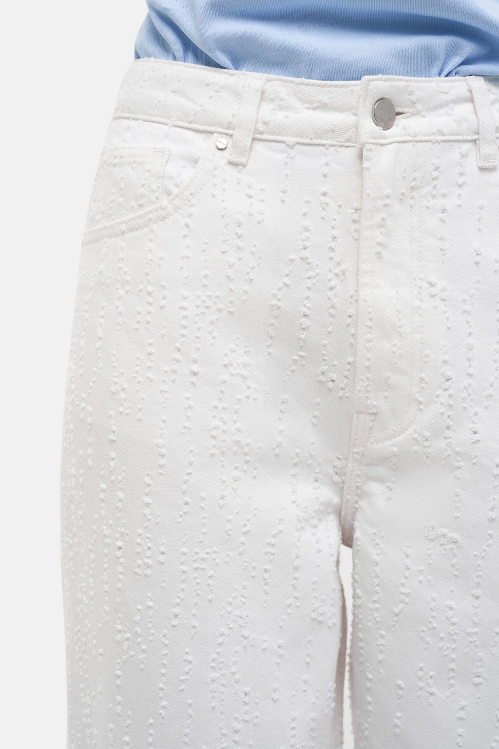 Perforated White Jeans - фото 3