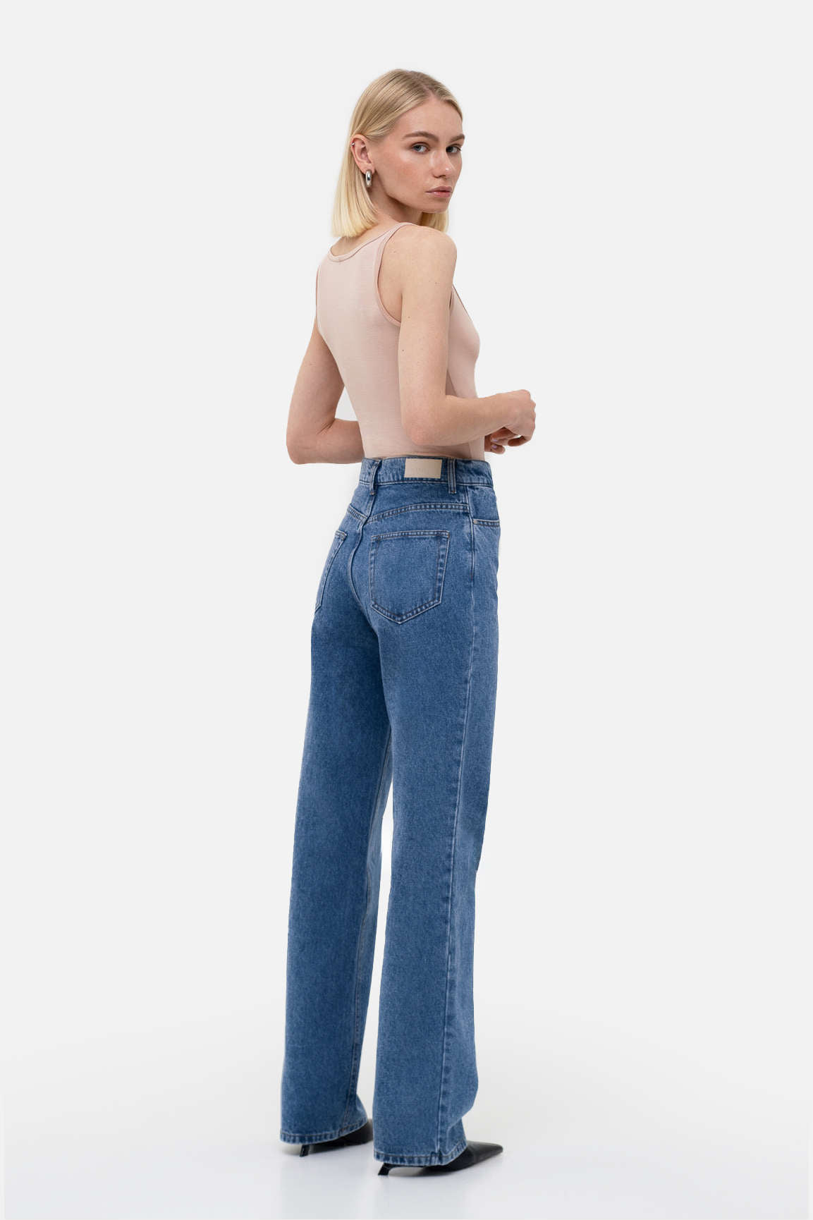 Blue Straight Jeans - фото 4