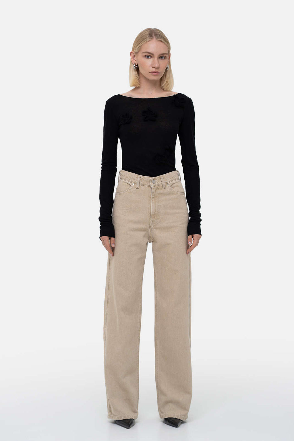 Baggy Beige Jeans - фото 1