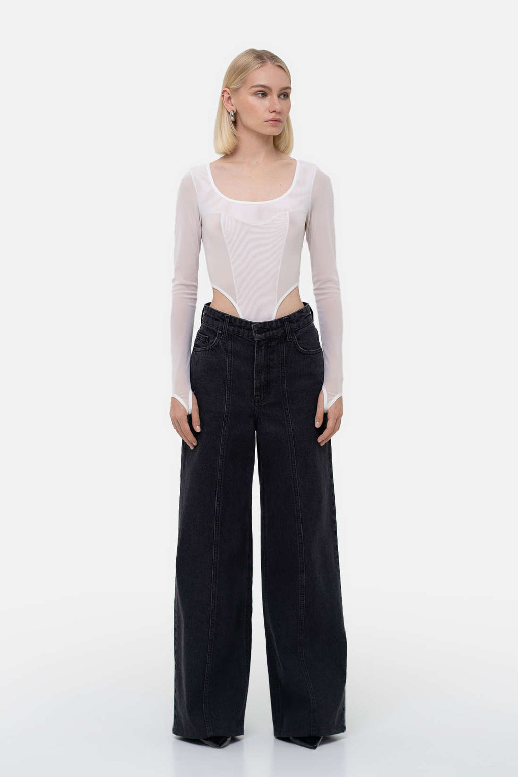 Wide Grey Jeans - фото 1
