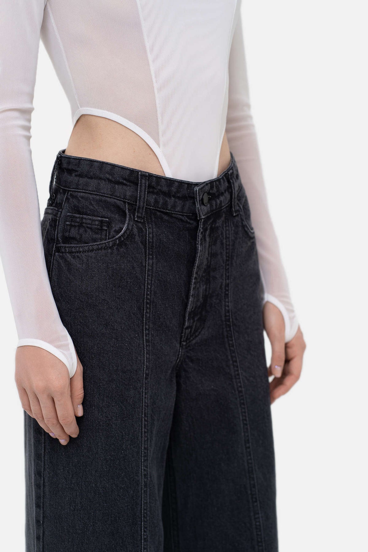 Wide Grey Jeans - фото 3