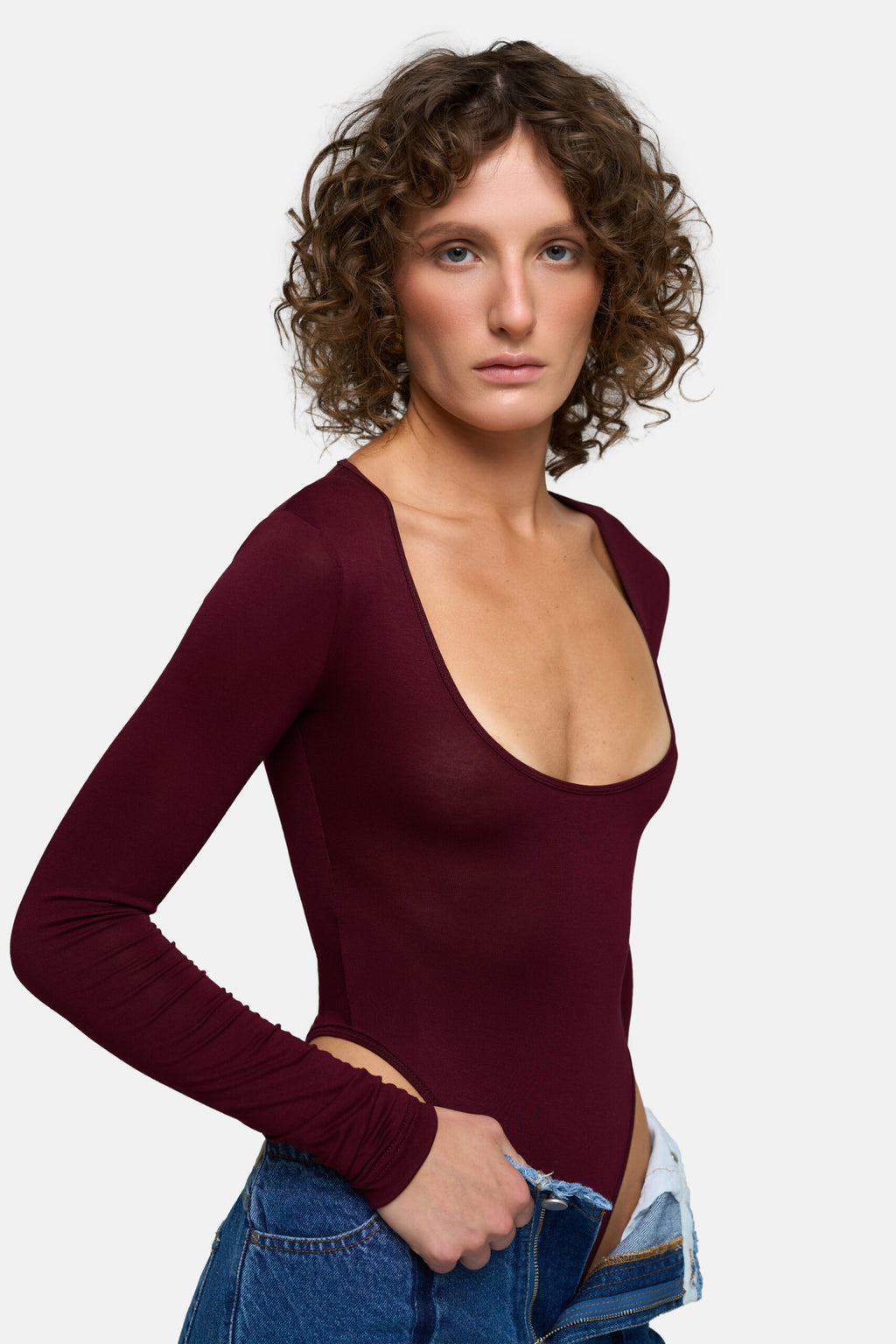 Burgundy Bodysuit - фото 2