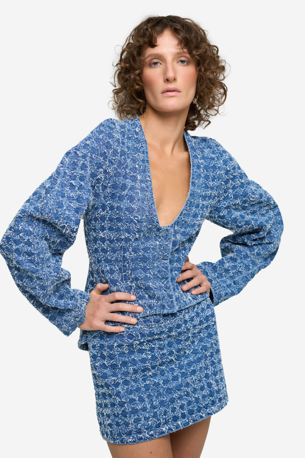 Frayed Denim Jacket - фото 2