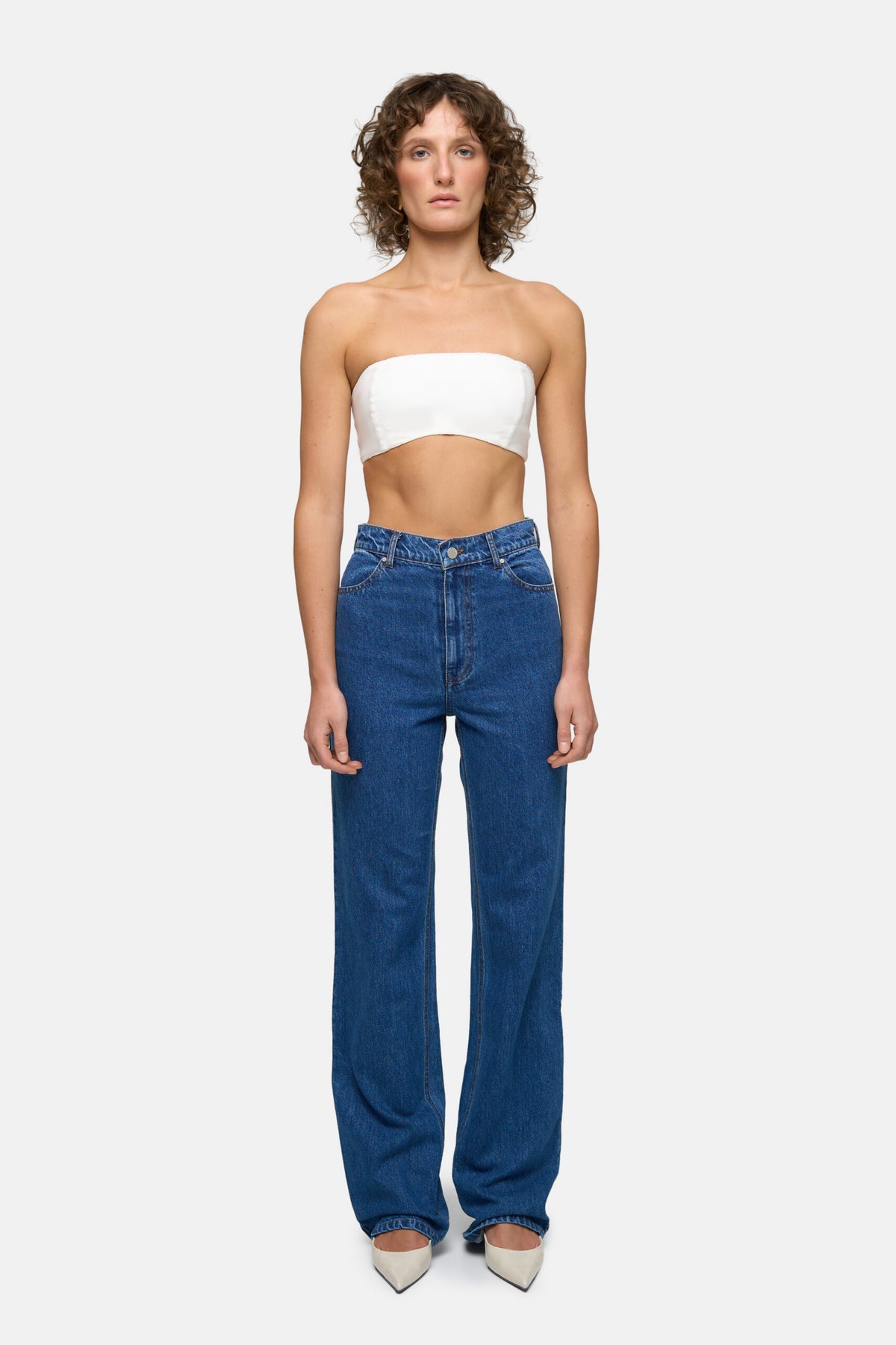 Dark Blue Straight Jeans - фото 1