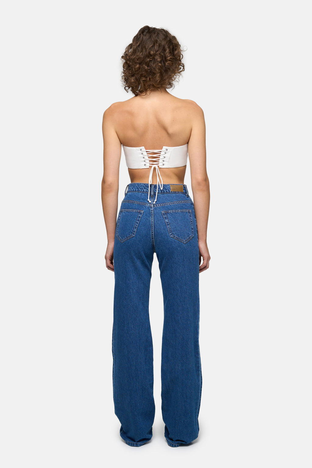 Dark Blue Straight Jeans - фото 2