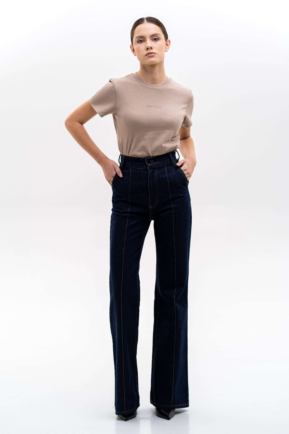 Indigo Flared Jeans - фото 3