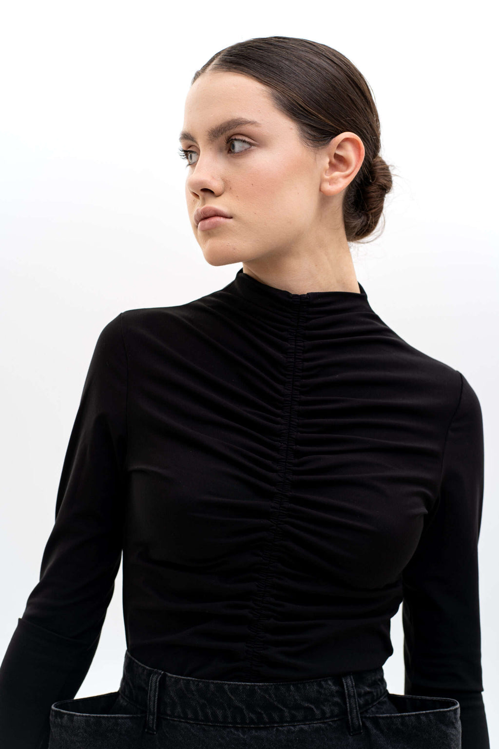 Black Drape Longsleeve Top - фото 4