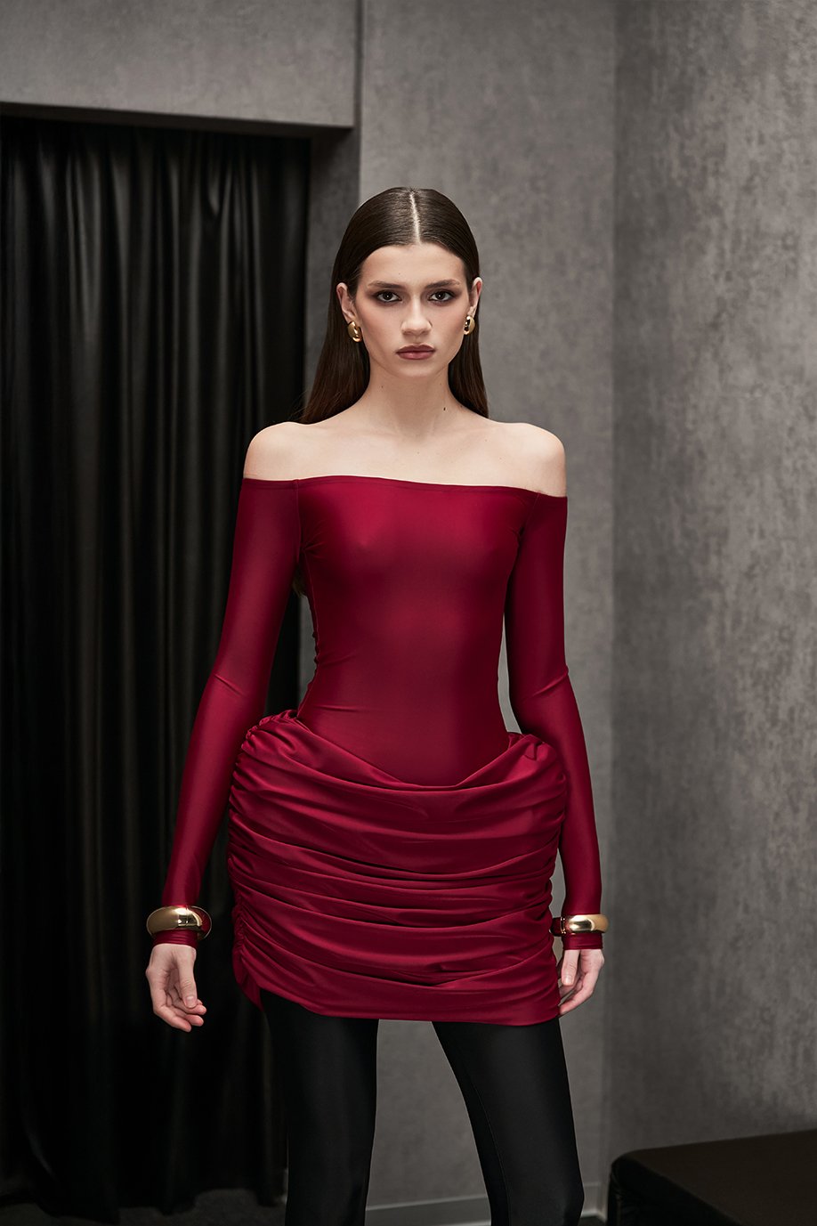 DRESS BURGUNDY