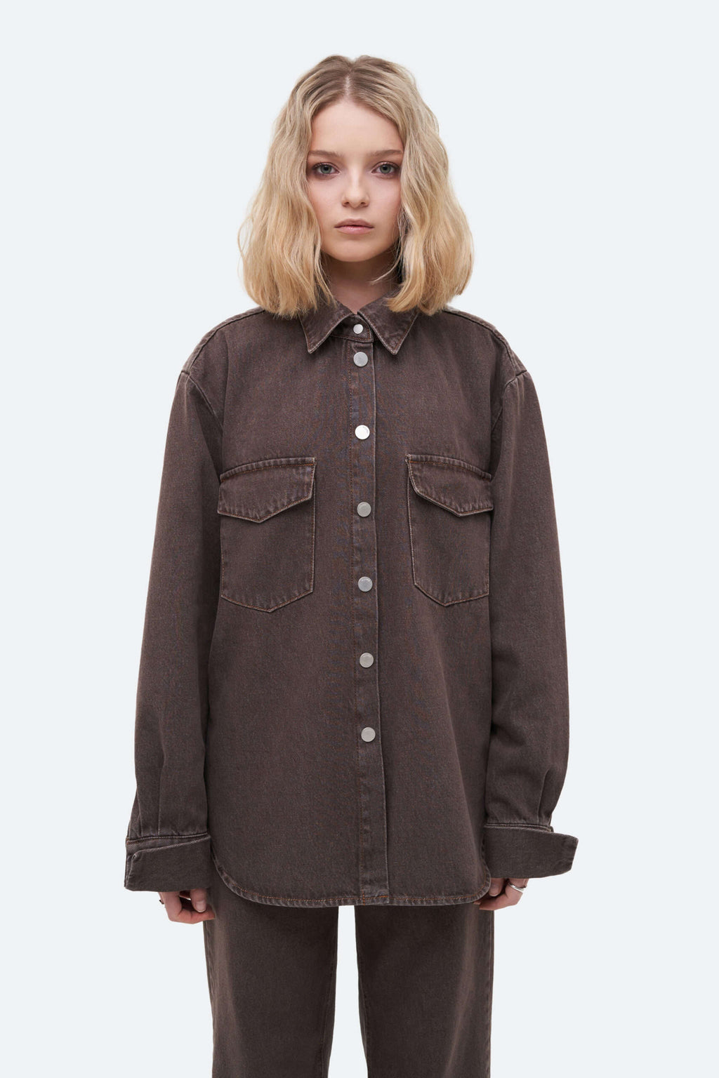 Brown Denim Shirt - фото 1