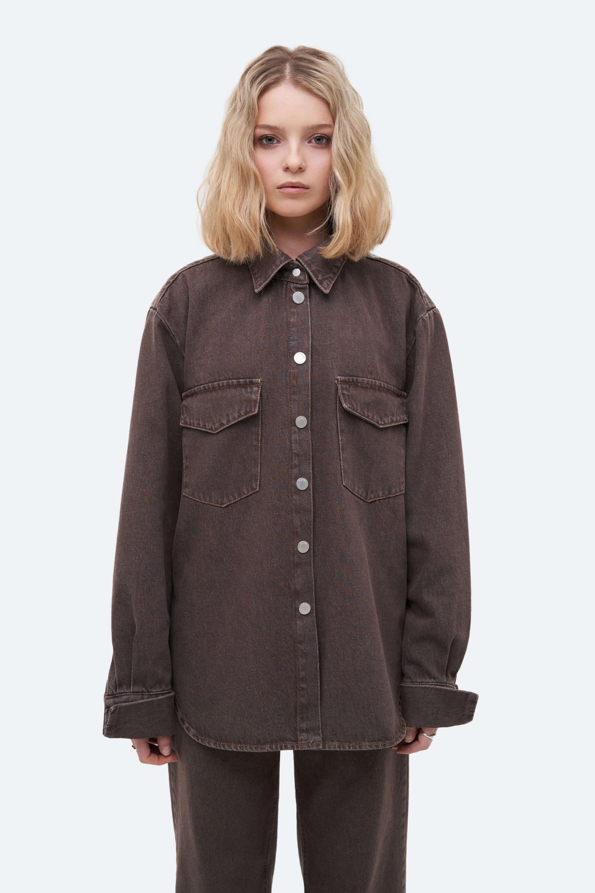 Brown Denim Shirt - фото 1