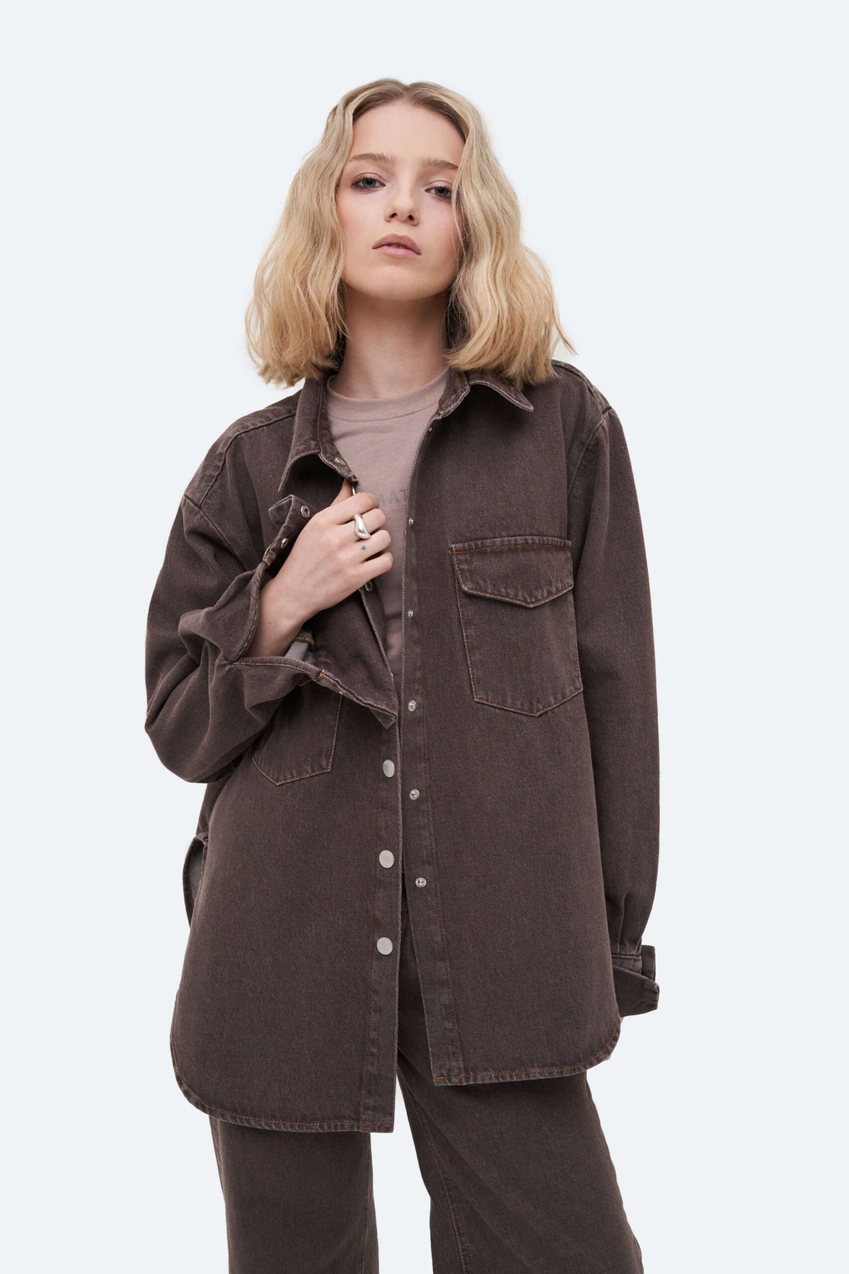 Brown Denim Shirt - фото 2