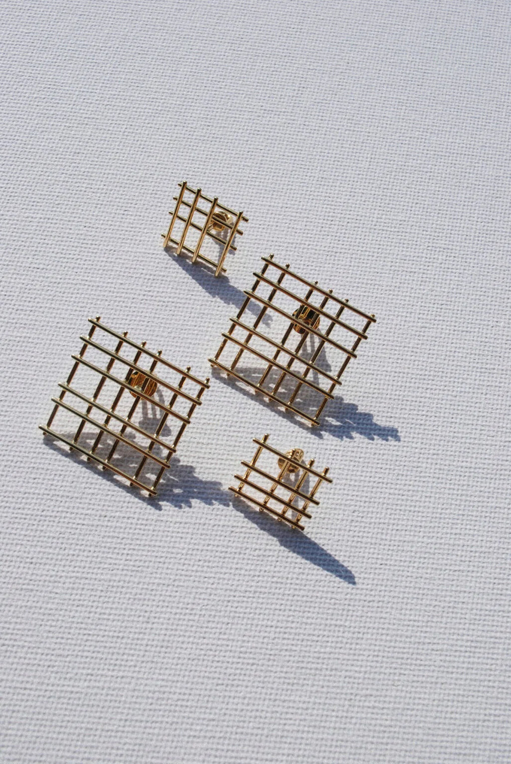 Earrings Square Grid S