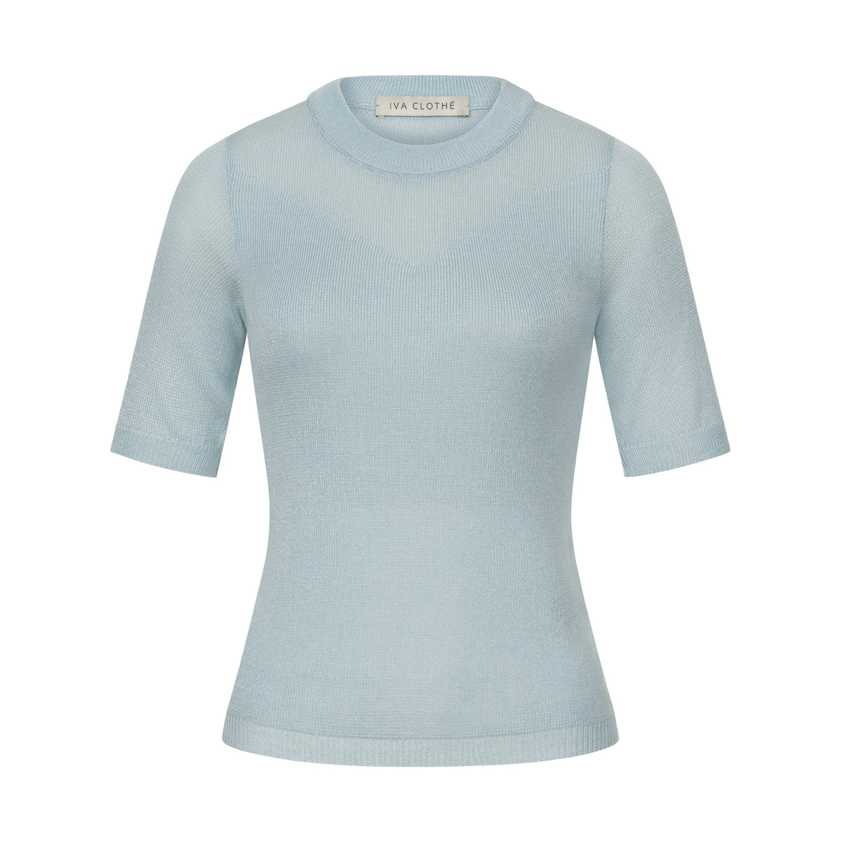 ВʼЯЗАНA ФУТБОЛКА CLASSIC KNIT V НЕБЕСНА - фото 1