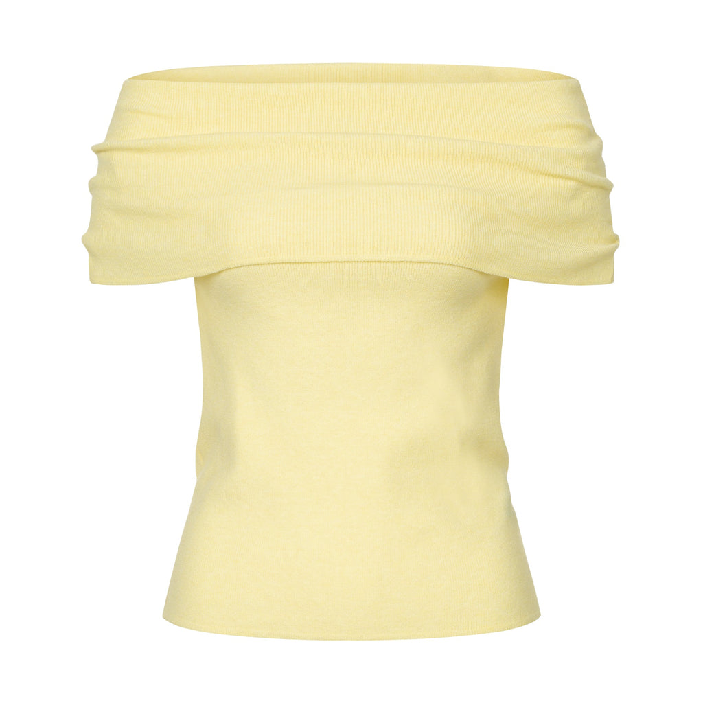 ВʼЯЗАНИЙ ТОП DRAPED GRACE ЖОВТИЙ