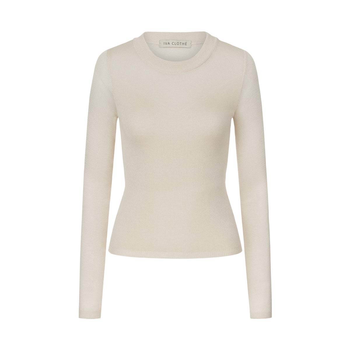 Лонгслів з v-вирізом pearl beige - фото 1