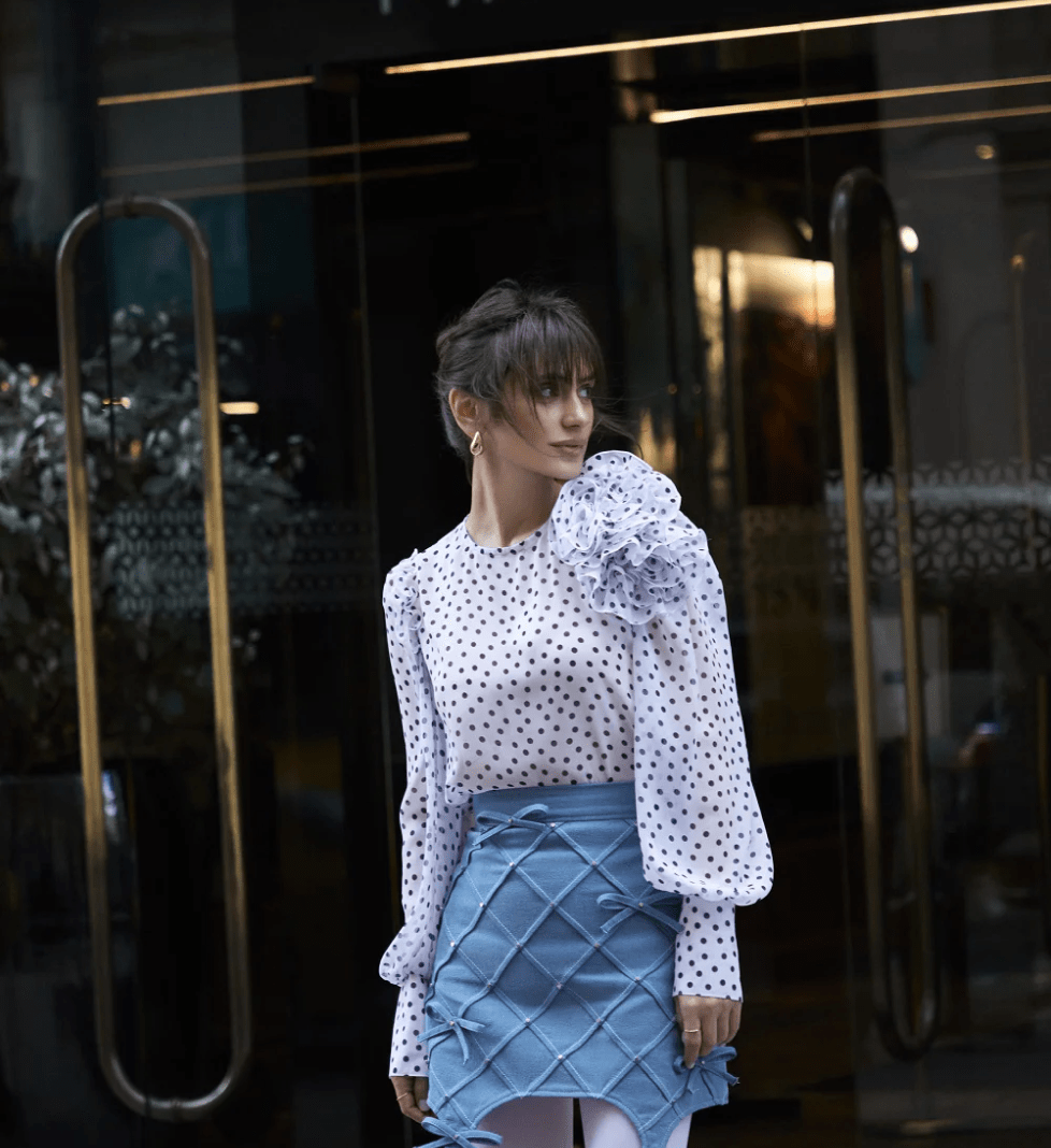 Міні-спідниця GURANDA джинсова з бантом blue