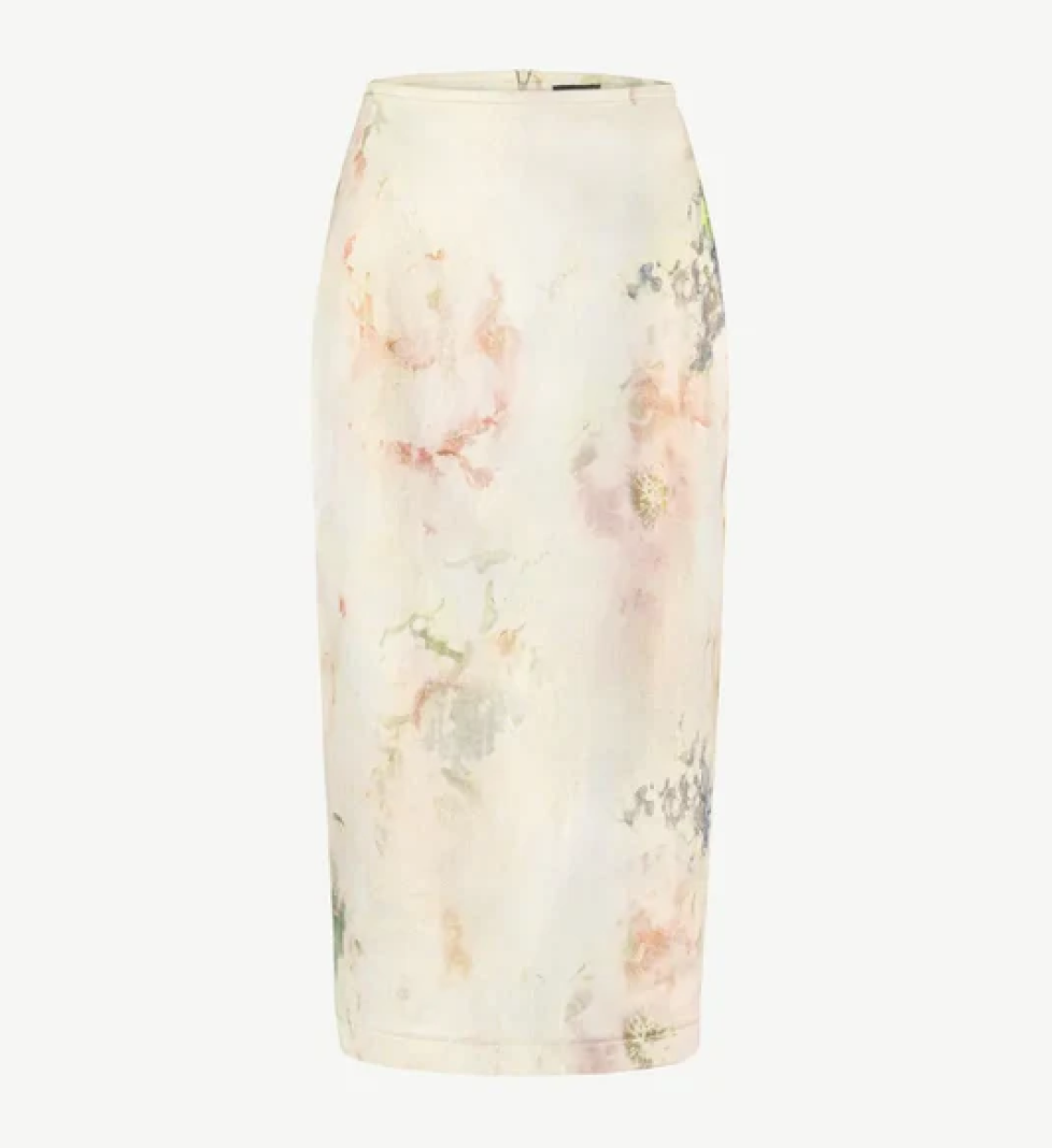 Міді-спідниця Honch Studio джинсова з принтом Beige