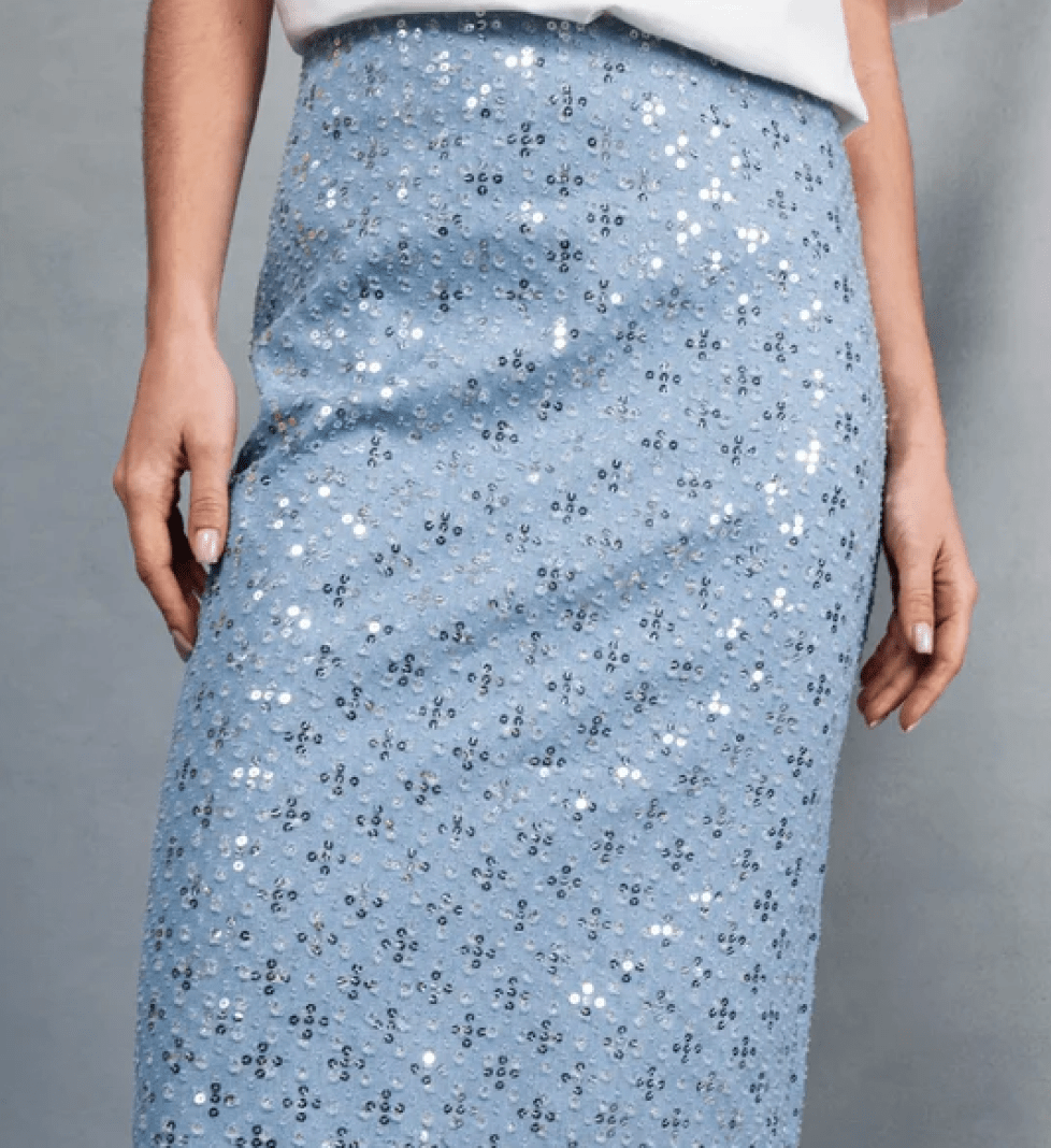 Міді-спідниця Honch Studio джинсова з паєтками Light Blue