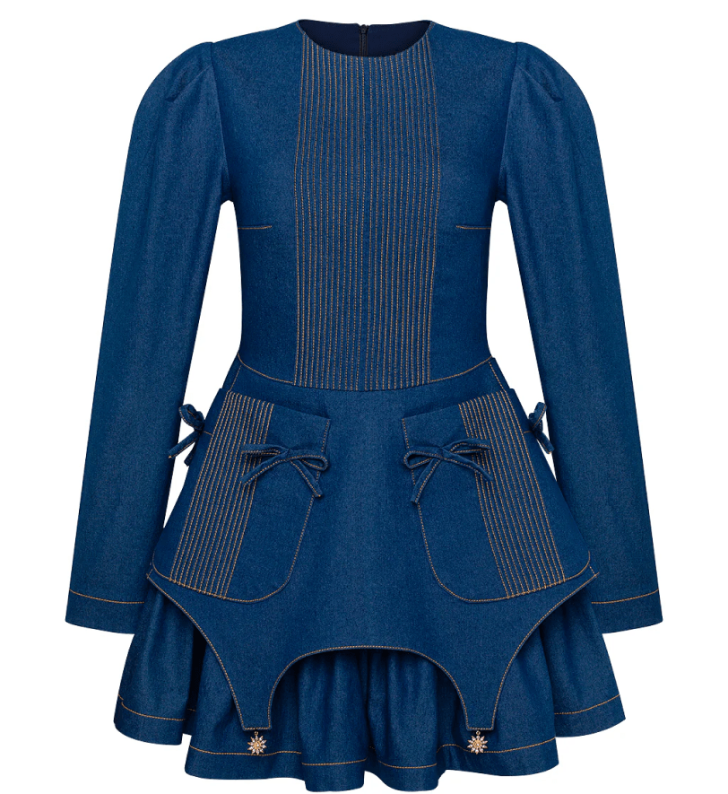 Міні-сукня GURANDA джинсова з басккою blue