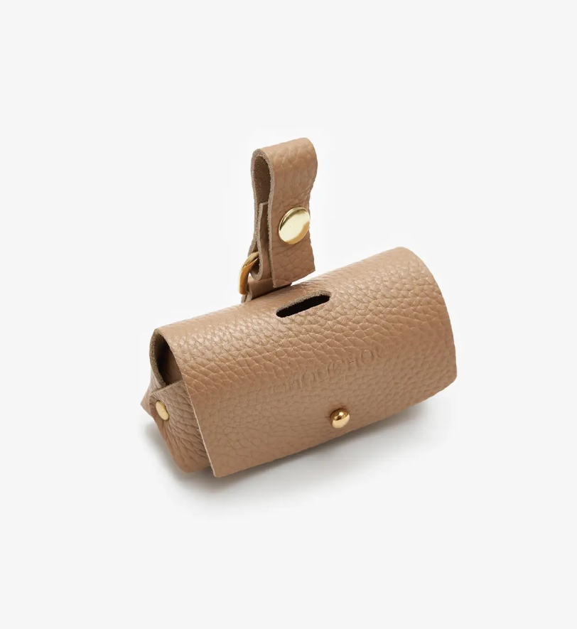 Сумочка-диспенсер CHOUCHOU шкіряна для собак "Caviar" бежева