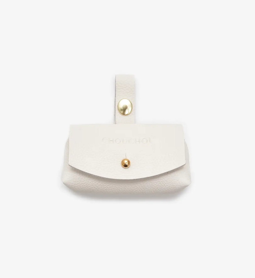 Сумочка-диспенсер CHOUCHOU шкіряна для собак "Caviar" біла