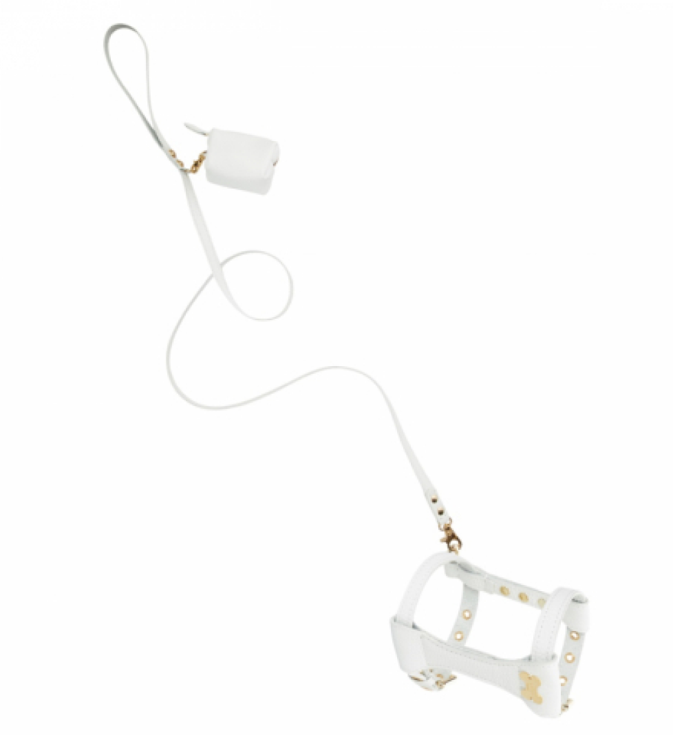 Шлейка Dot MALTIPOO Шкіряна White