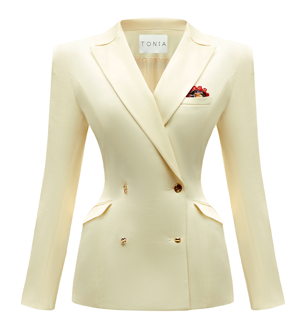 Двубортний блейзер TONiA NEW LOOK milk